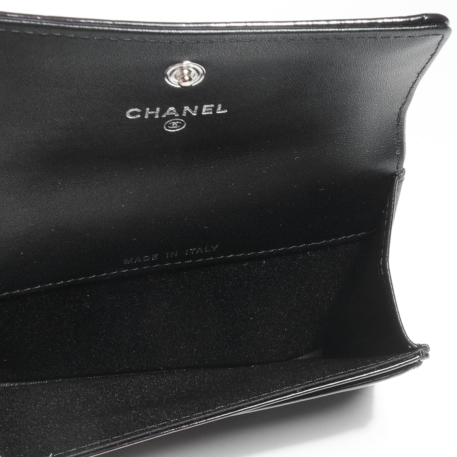 Chanel Patent Camellia Embossed Card Holder Black 8 of 9
