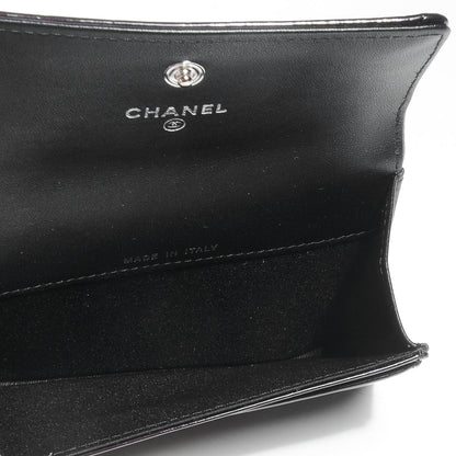 Chanel Patent Camellia Embossed Card Holder Black 8 of 9