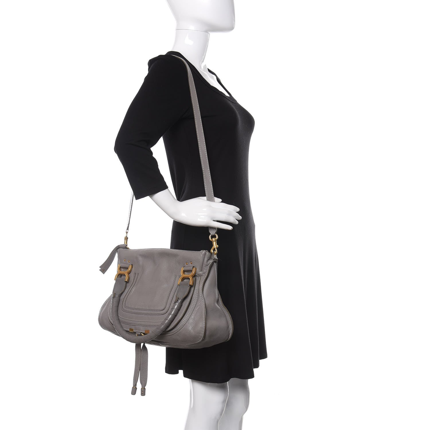 Chloe Calfskin Medium Marcie Satchel Cashmere Grey 2 of 9