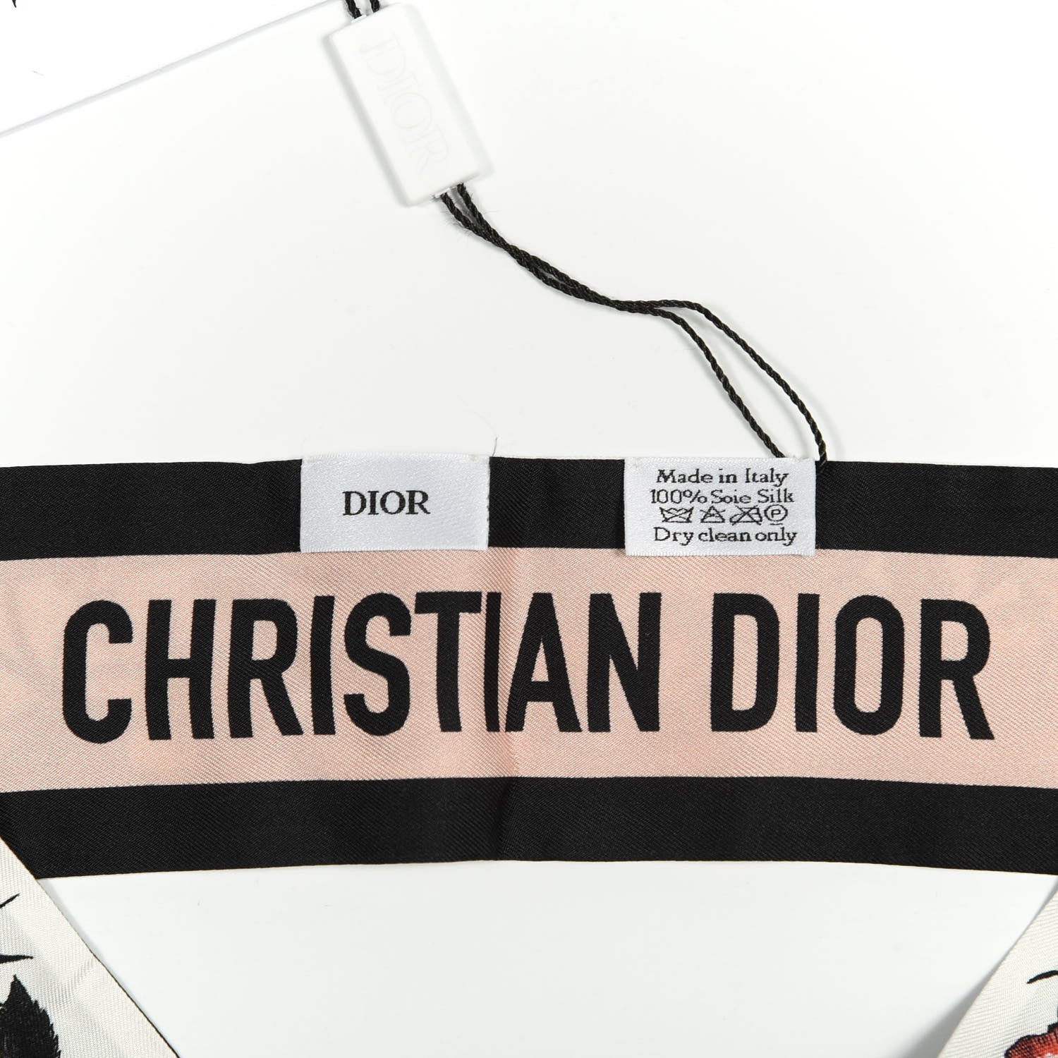 Christian Dior Silk Rosa Mutabilis Mitzah Scarf Beige 2 of 3