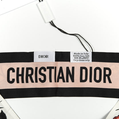 Christian Dior Silk Rosa Mutabilis Mitzah Scarf Beige 2 of 3