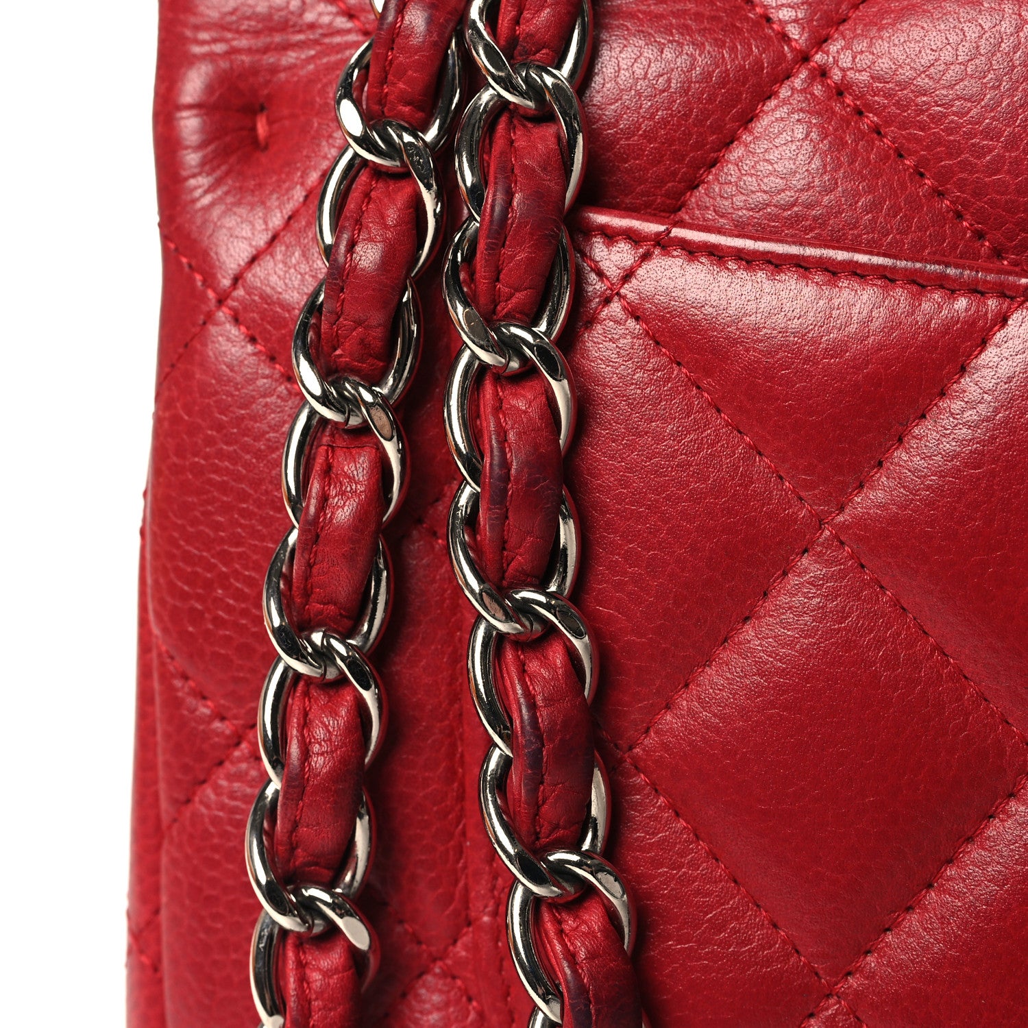 Chanel Caviar Quilted Jumbo Double Flap Red 13 of 17