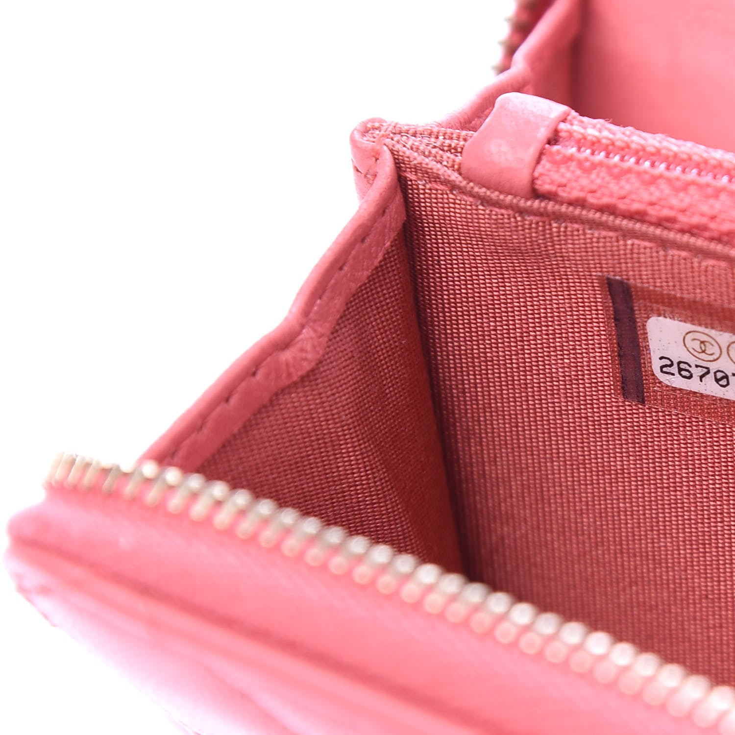 Chanel Lambskin Quilted Small Lucky Charms Zip Around Wallet Pink 10 of 12