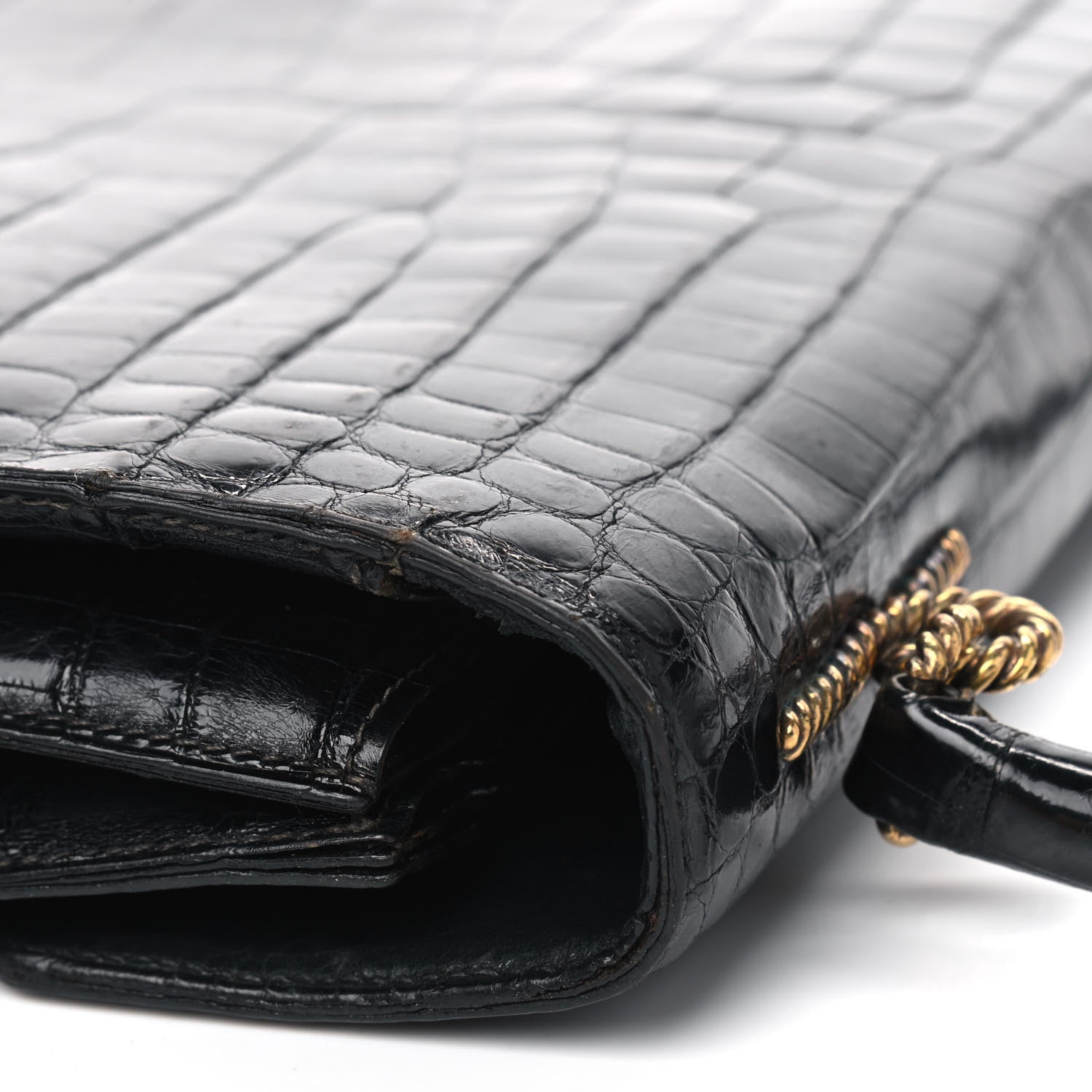 Hermes Shiny Crocodile Sac Cordeliere Black 10 of 13