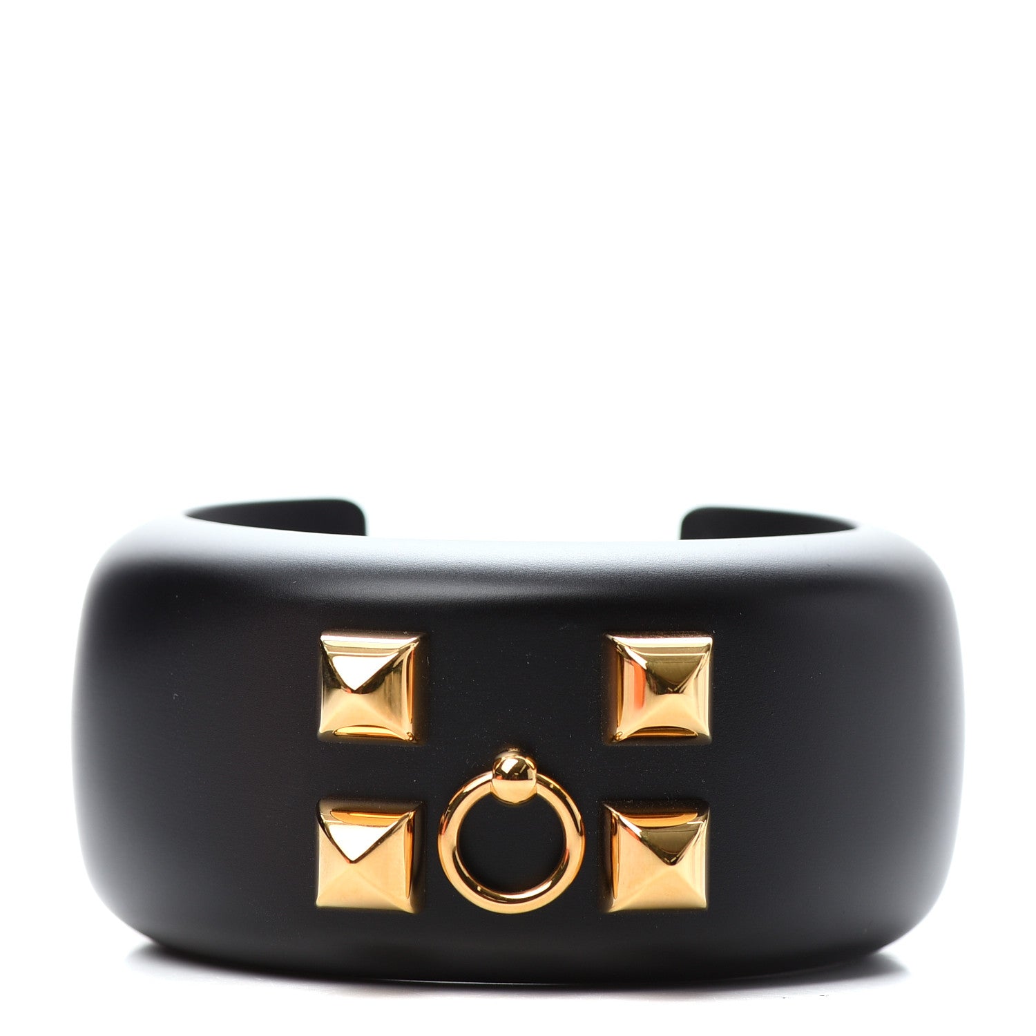 Hermes Pearwood Medor Cuff Bracelet M Black 1 of 6