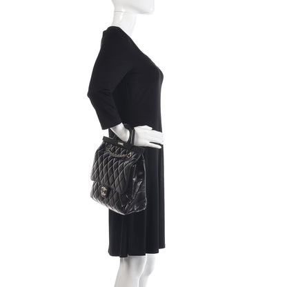 Chanel Glazed Calfskin Quilted Small CC Delivery Tote Black 3 of 10