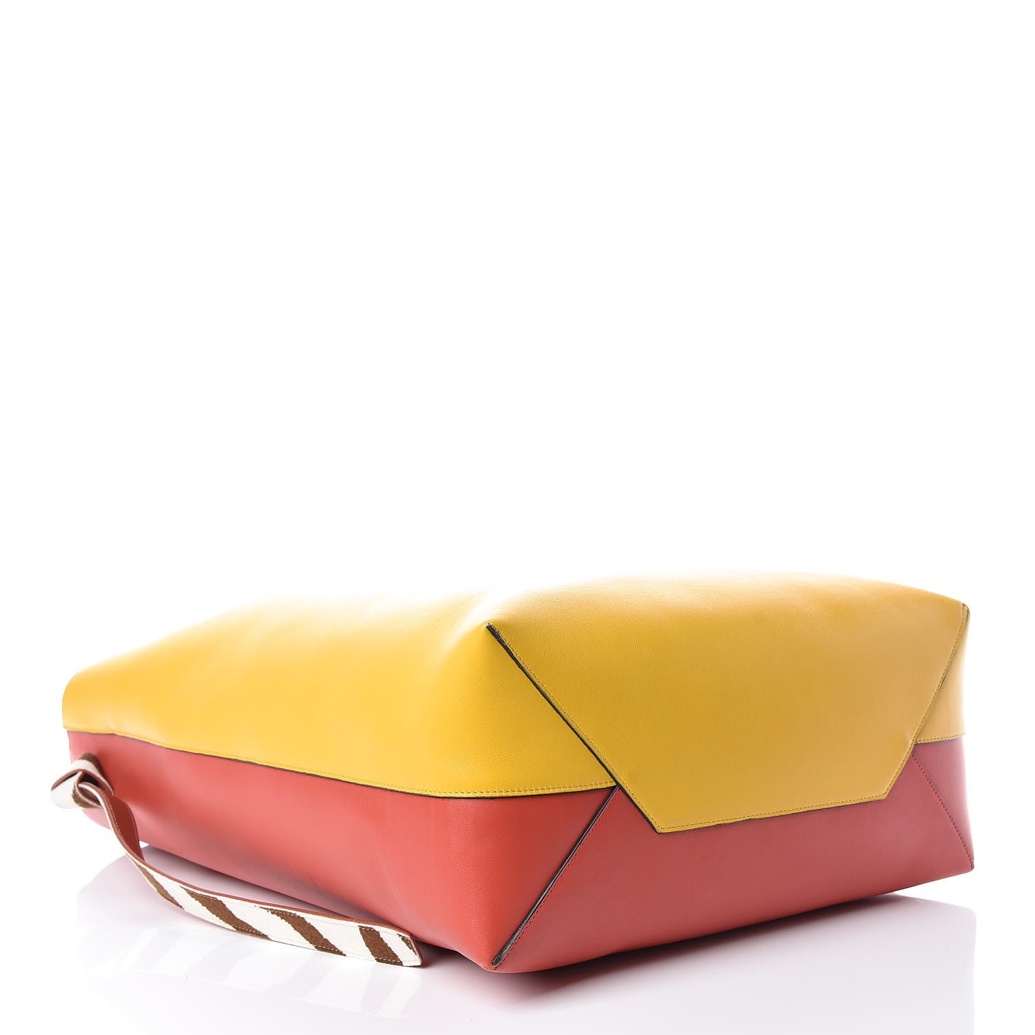 Celine Shiny Smooth Calfskin Zebra Printed Oversized Twisted Cabas Sunflower Light Ruby 5 of 13