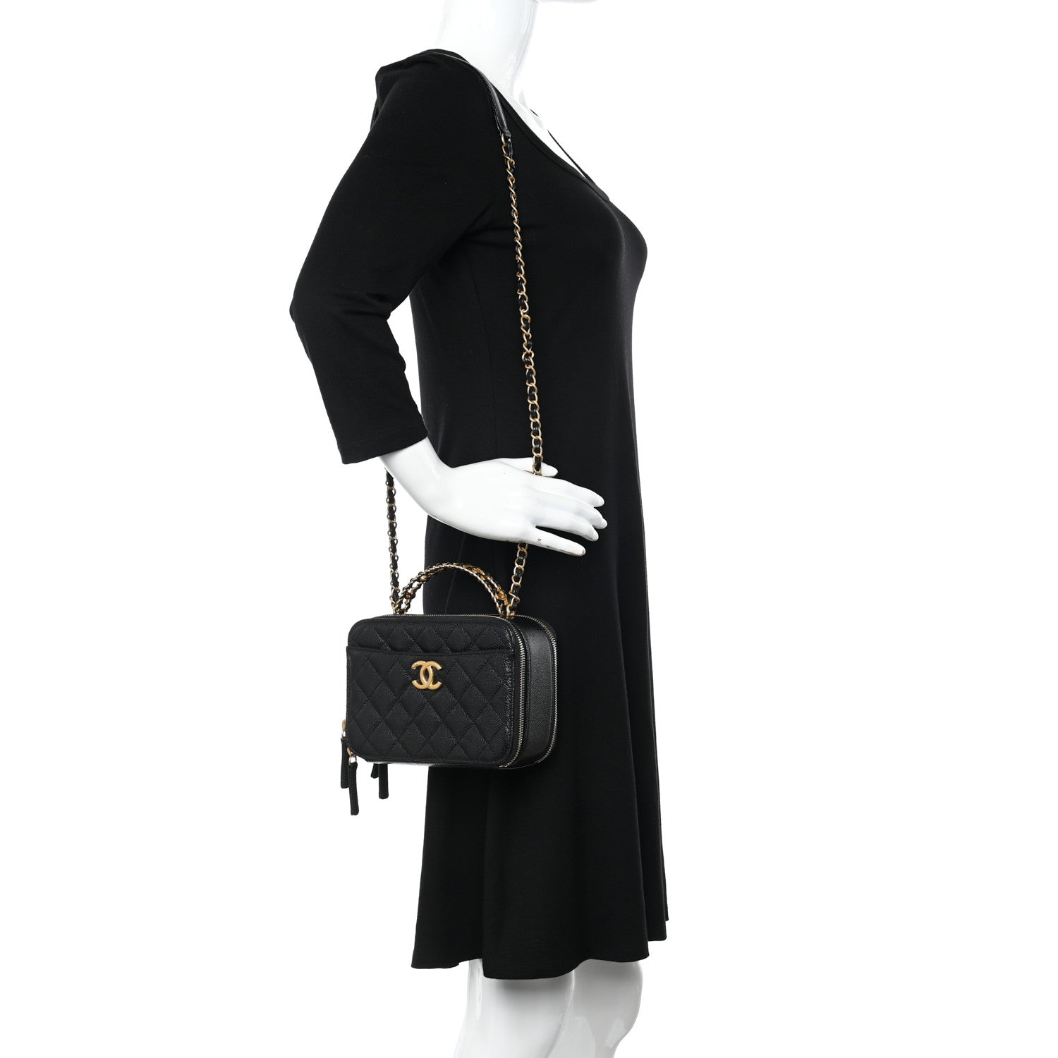 Chanel Caviar Quilted Small Pick Me Up Vanity Case Black 2 of 12