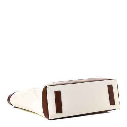 Tom Ford Canvas Calfskin Logo Tote White 3 of 4