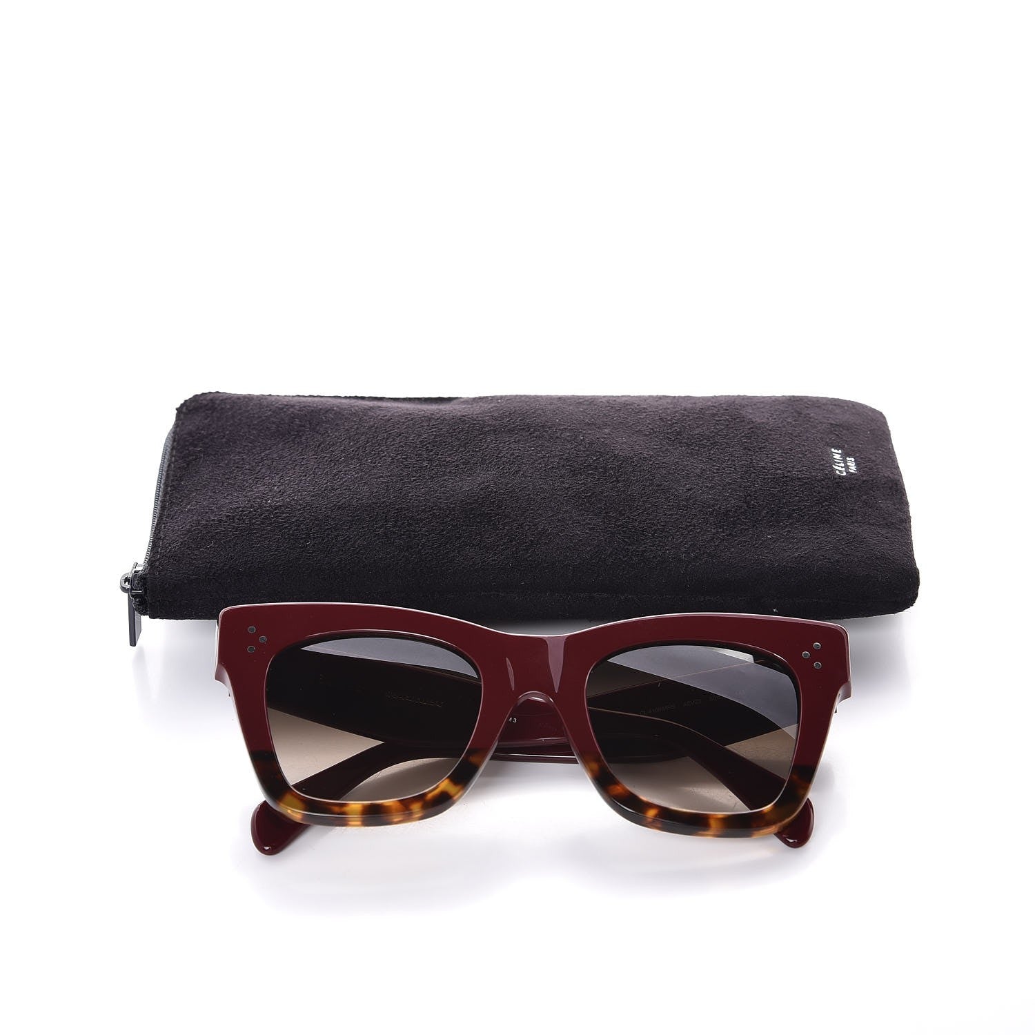 Celine Catherine Sunglasses CL 41098/F/S Burgundy Havana 7 of 7