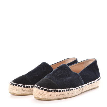 Chanel Velvet CC Espadrilles 36 Dark Navy 3 of 8