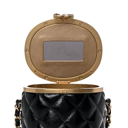 Chanel Distressed Patent Quilted Crown Box Bag Black 5 of 11