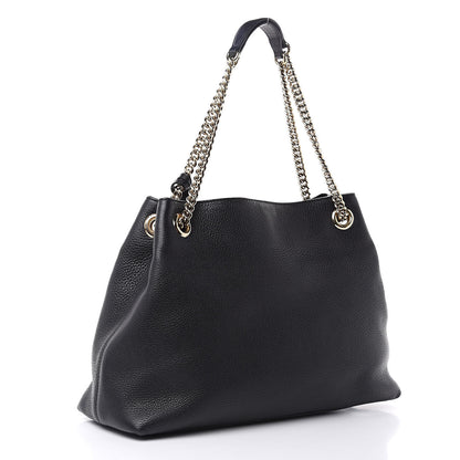Gucci Pebbled Calfskin Medium Soho Chain Shoulder Bag Black 3 of 9