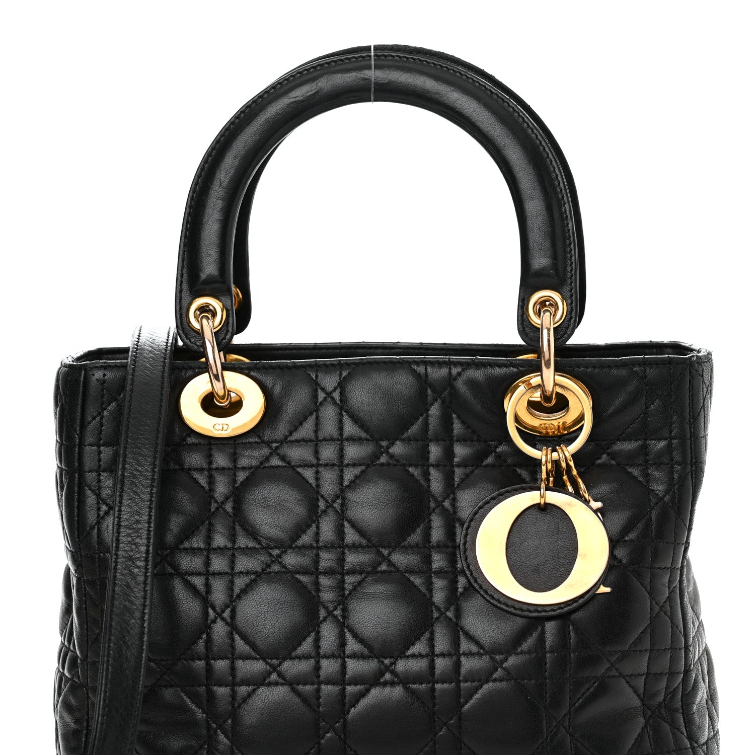 Christian Dior Lambskin Cannage Medium Lady Dior Black 8 of 15
