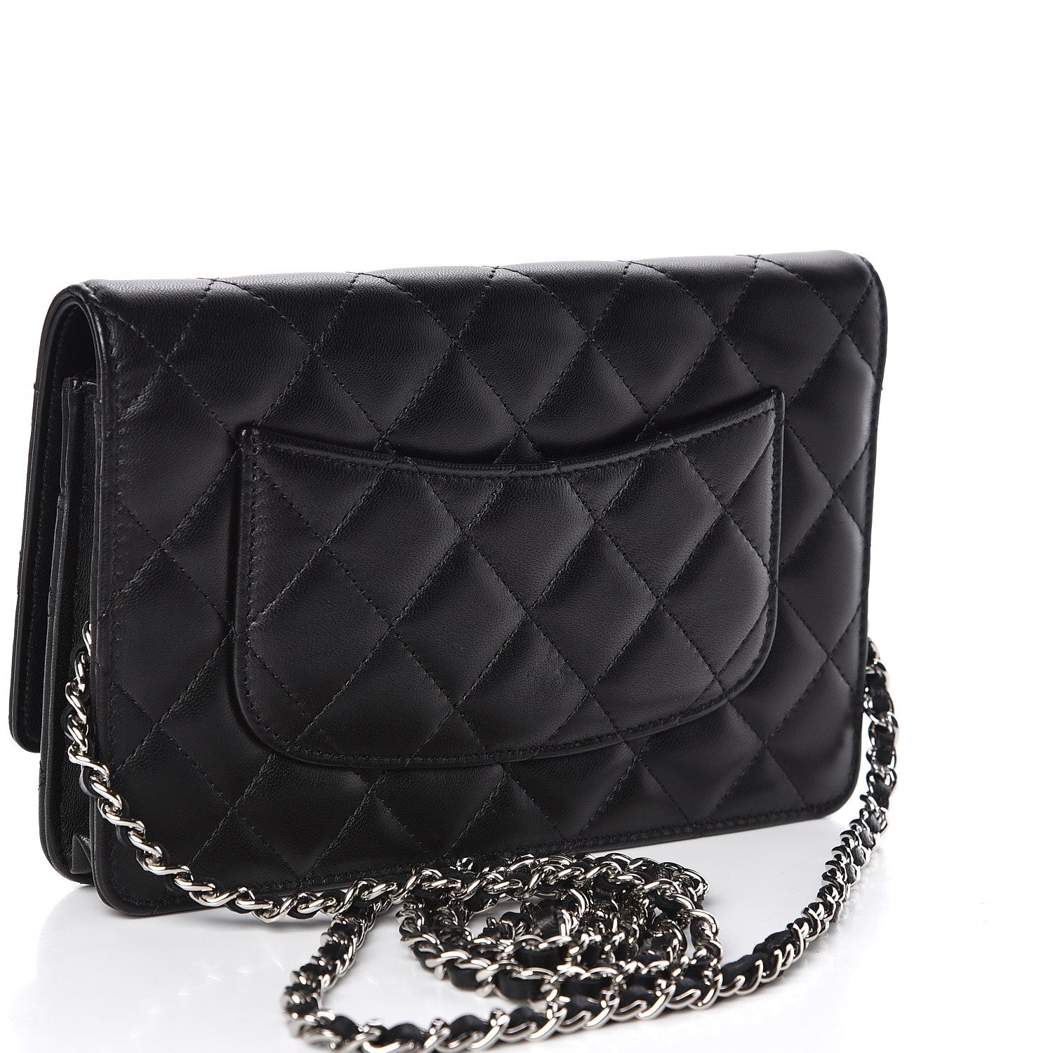 Chanel Lambskin Quilted Wallet On Chain WOC Black 3 of 11