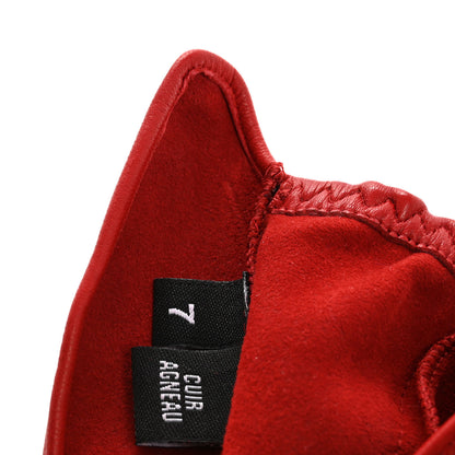 Chanel Lambskin Pearl Fingerless CC Gloves 7 Red 5 of 9
