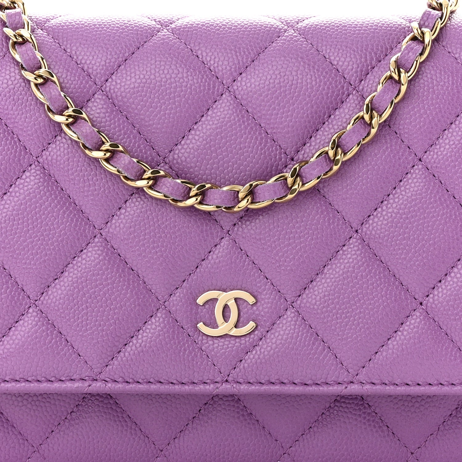 Chanel Caviar Quilted Wallet On Chain WOC Purple 9 of 12