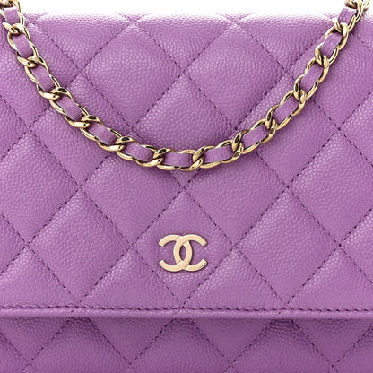 Chanel Caviar Quilted Wallet On Chain WOC Purple 9 of 12