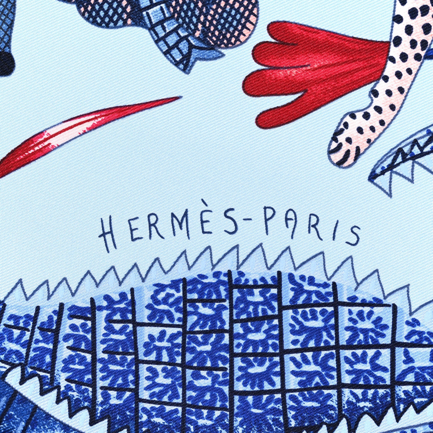Hermes Silk Twill La Marche Du Zambeze Wash Scarf 90 Bleu Ciel Bleu Jean Rose 2 of 6
