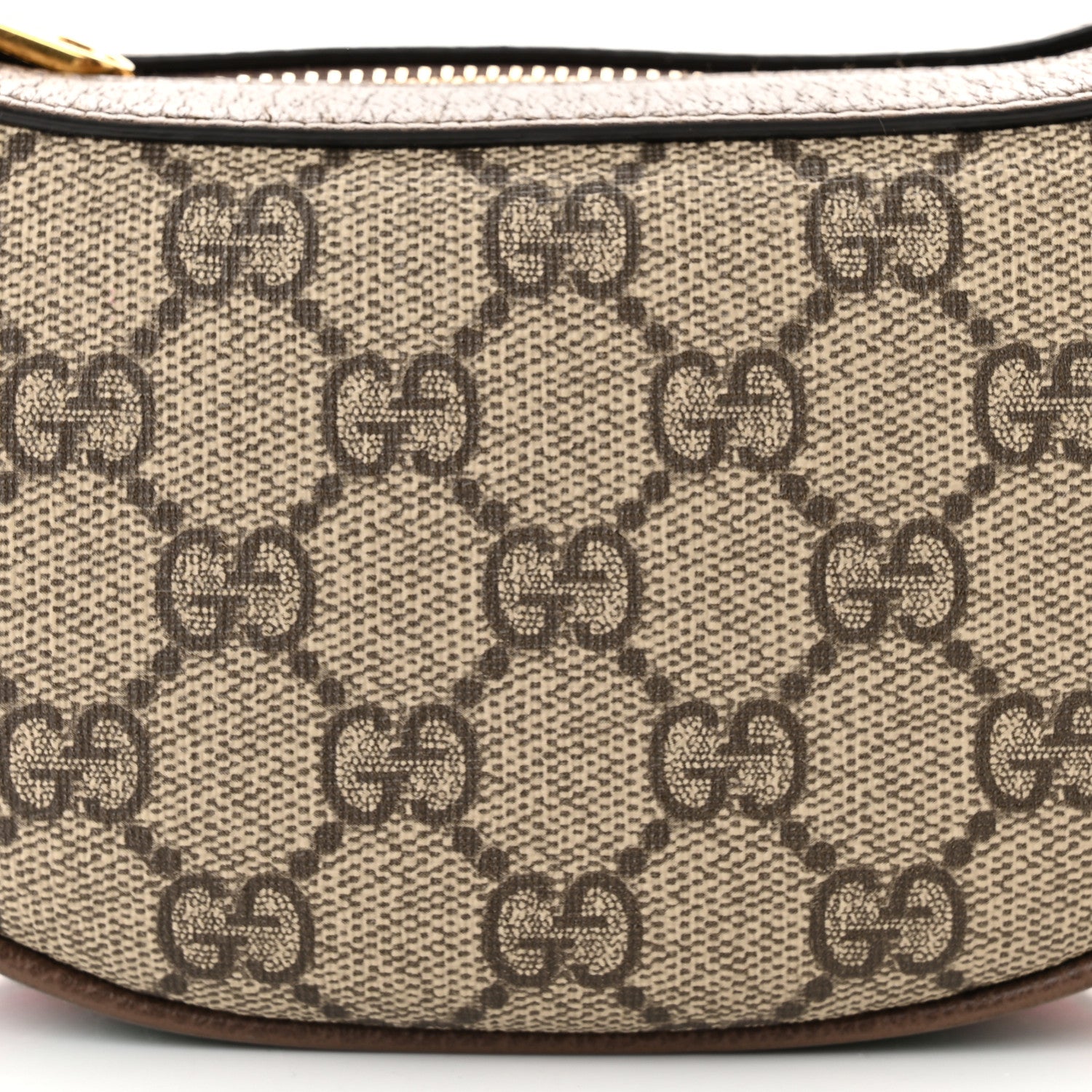 Gucci GG Supreme Monogram Textured Calfskin Web Mini Ophidia Half Moon Hobo Beige Ebony New Acero 8 of 11