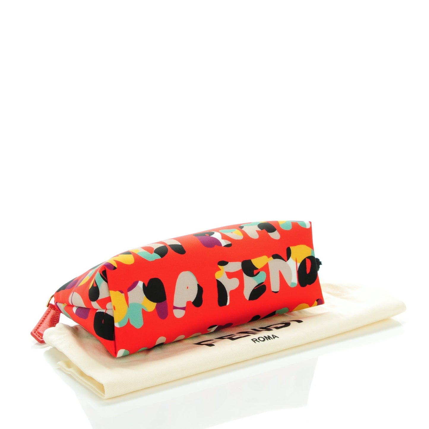 Nylon Roma Print Large Cosmetic Pouch Papavero Multicolor