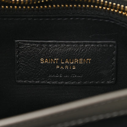 Saint Laurent Calfskin Y Quilted Monogram Toy Loulou Crossbody Bag Grey Kaki 6 of 11