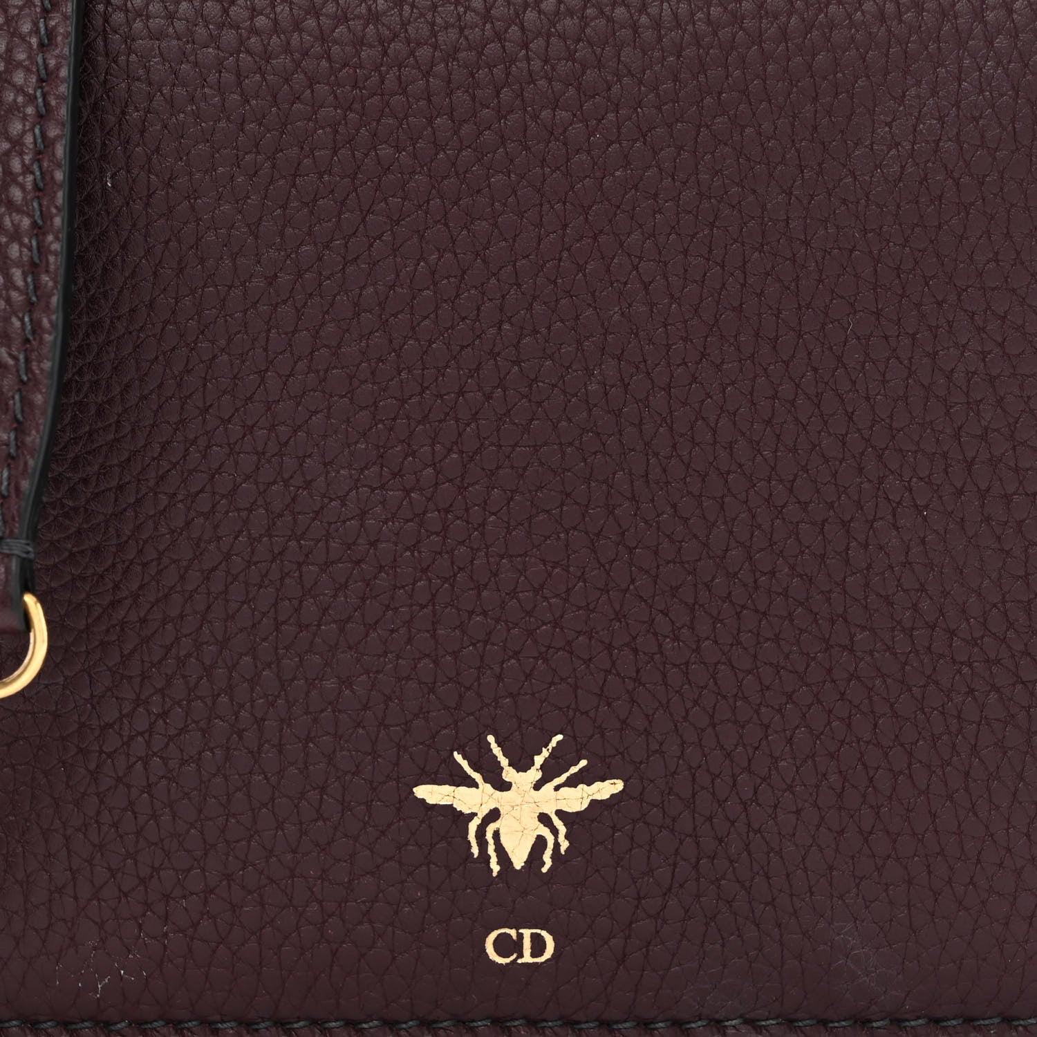 Christian Dior Grained Calfskin D-Bee Crossbody Burgundy 9 of 11