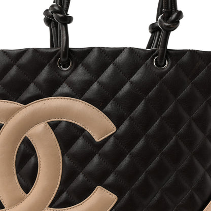 Chanel Calfskin Quilted Medium Cambon Tote Brown Beige 7 of 12