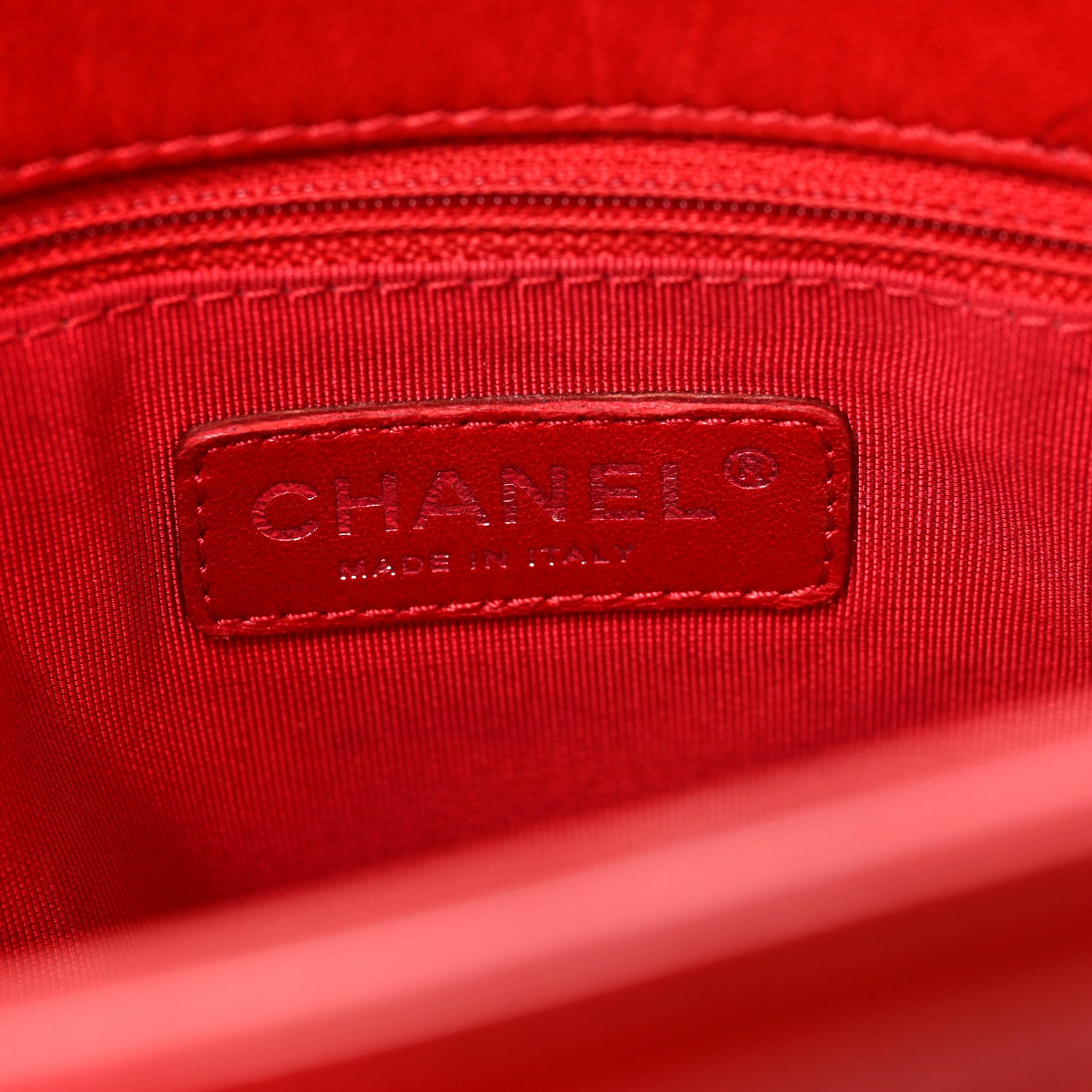Chanel Vinyl Lipstick Ligne Tote Red 6 of 11