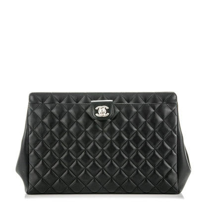 Chanel Lambskin Quilted Framed Clutch Black 1 of 8
