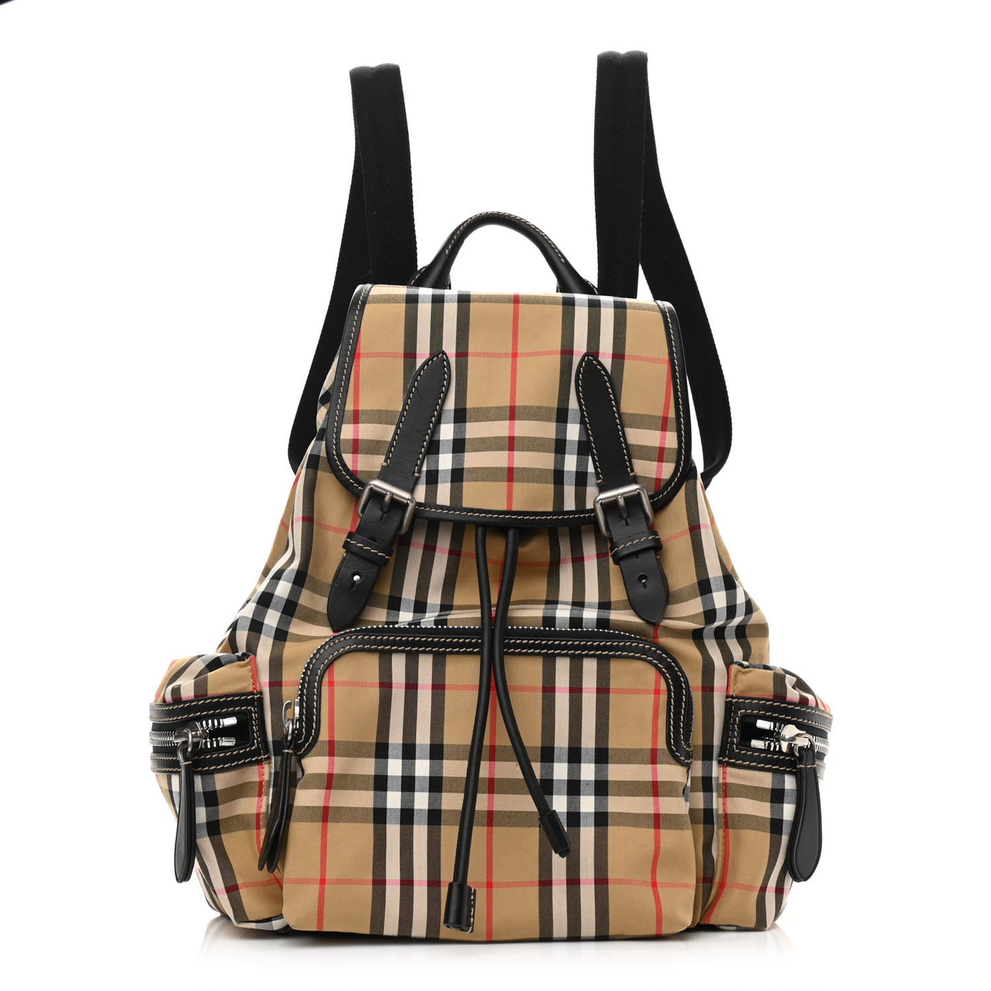 Nylon Vintage Check Medium Rucksack Backpack Antique Yellow