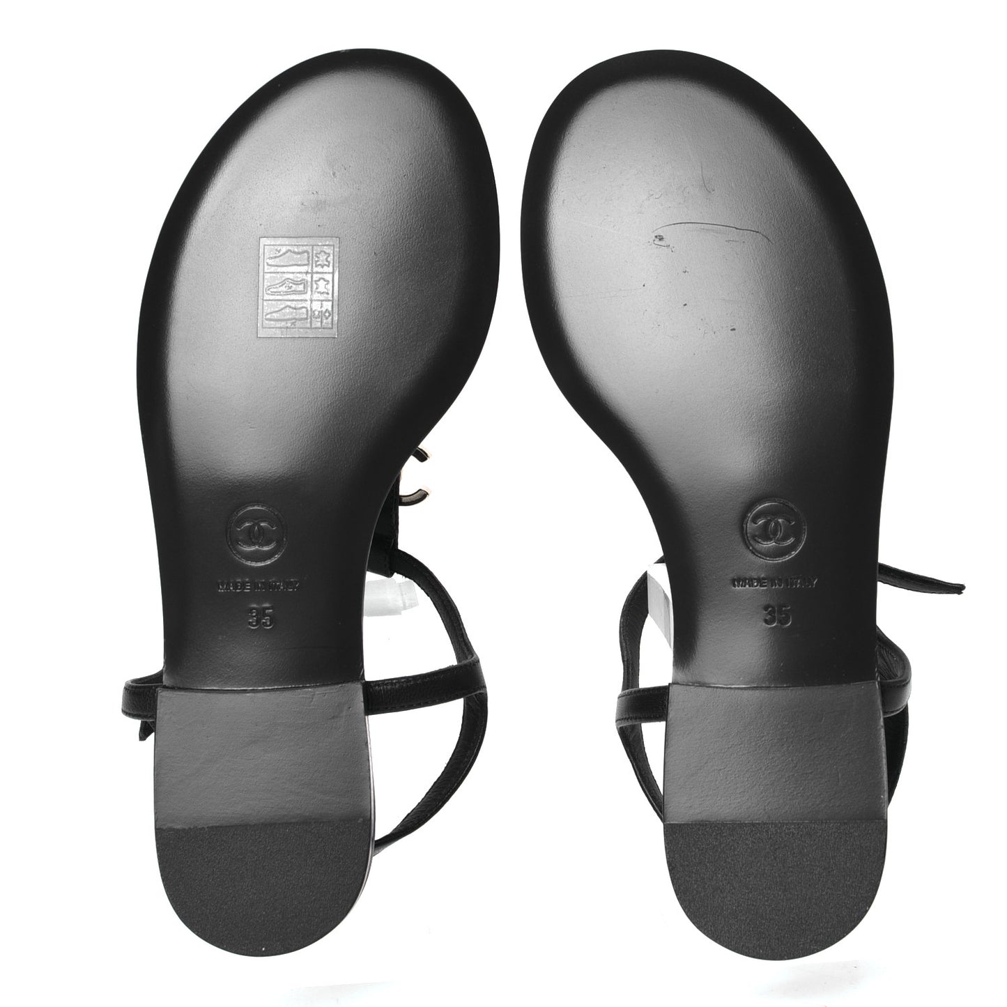 Lambskin Crystal CC Thong Sandals 35 Navy