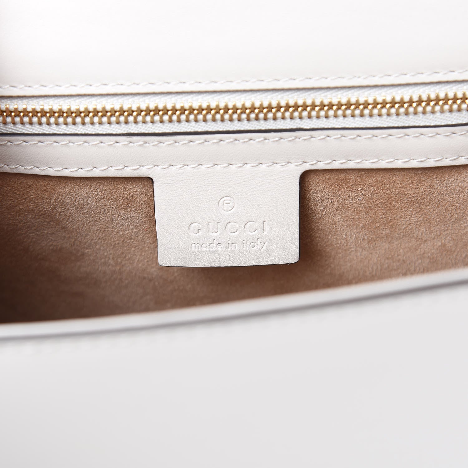 Gucci Calfskin Embroidered Small Sylvie Shoulder Bag White 6 of 11