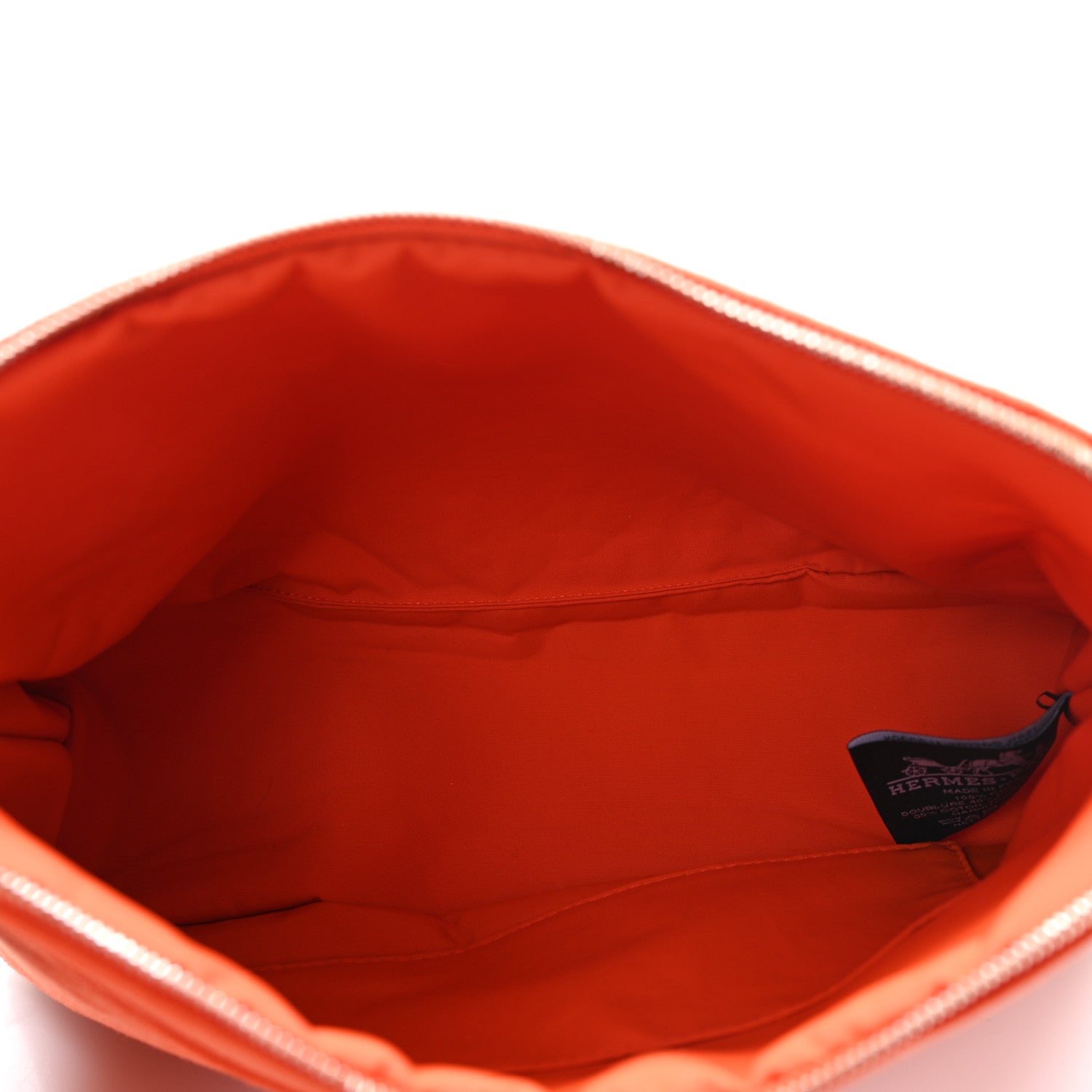 Hermes Cotton Canvas Bolide Travel Cosmetic Pouch MM Feu 5 of 6