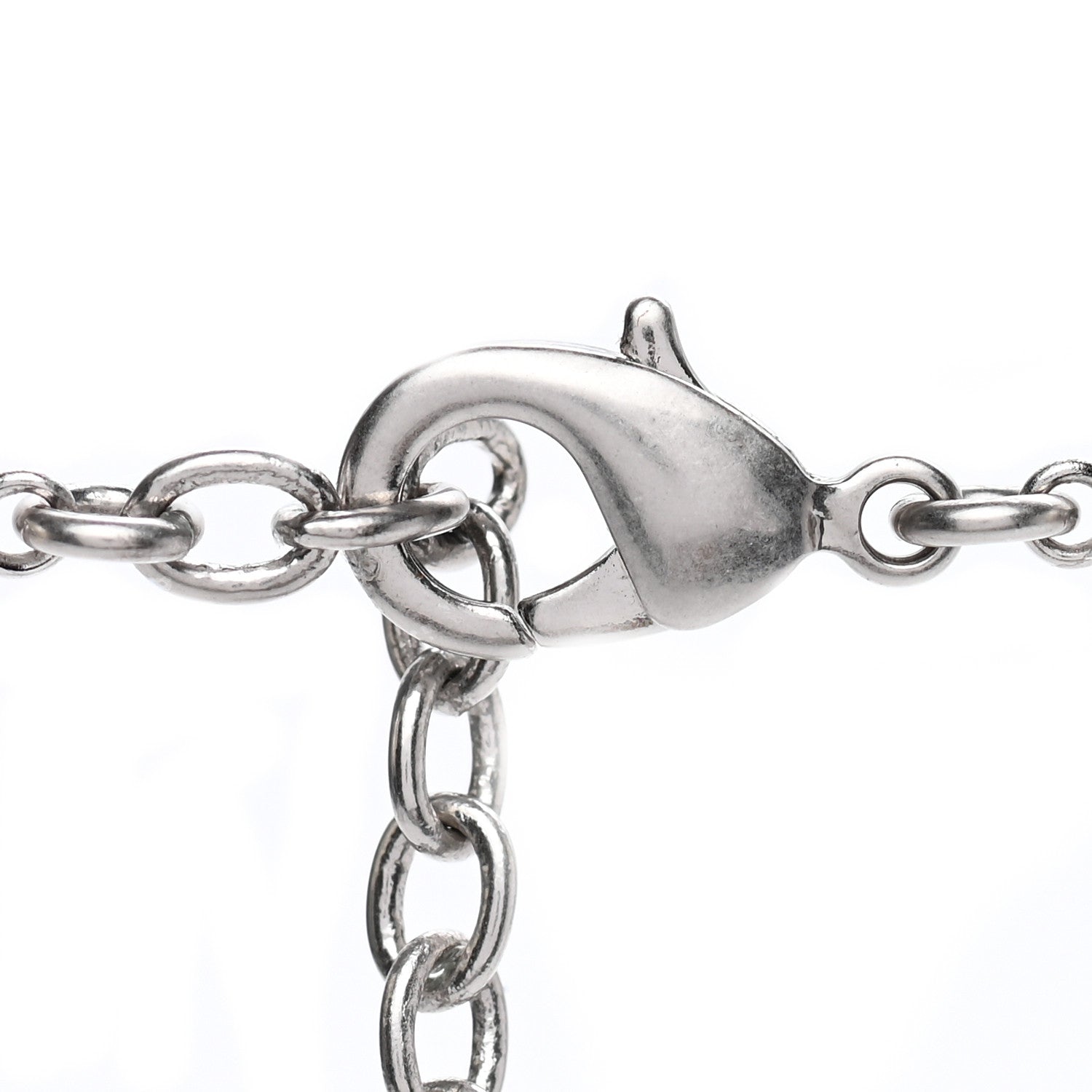 Chanel Crystal Baguette Pearl Bow Necklace Silver 5 of 8