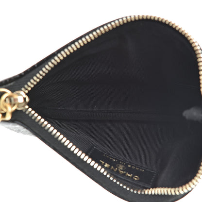 Chanel Calfskin Crocodile Embossed Cocodile Cosmetic Case Black Gold 5 of 7