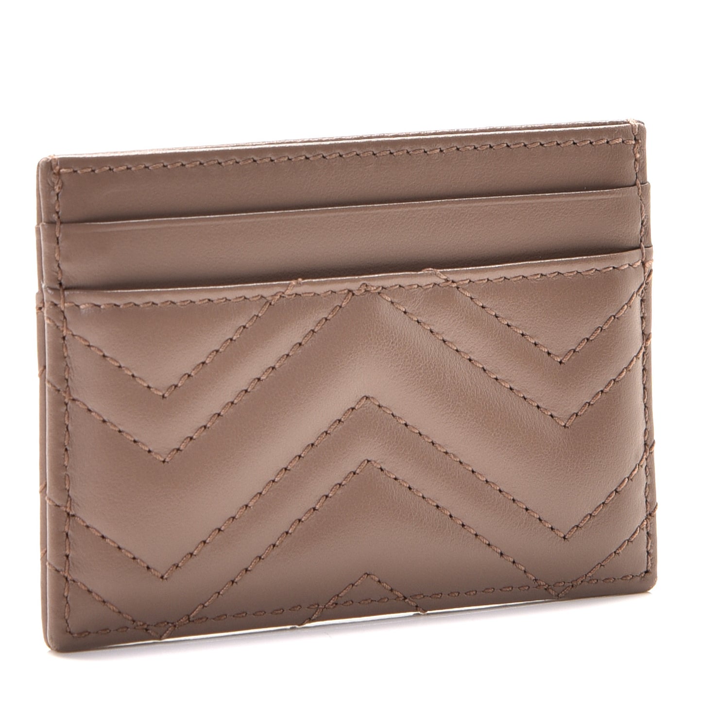Calfskin Matelasse GG Marmont Card Holder Porcelain Rose