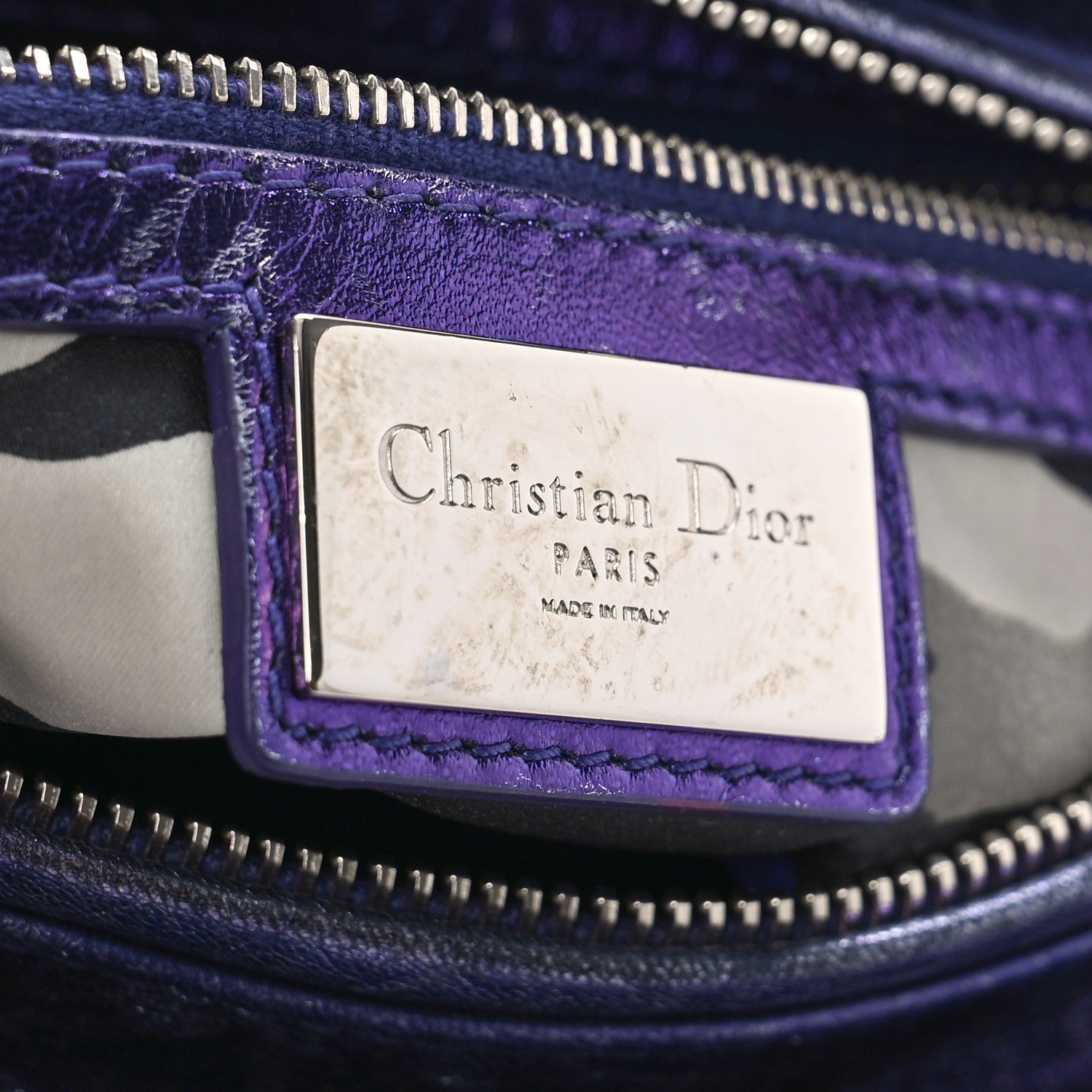 Christian Dior Metallic Lambskin Cannage Medium Anselm Reyle Lady Dior Purple Orange 6 of 13