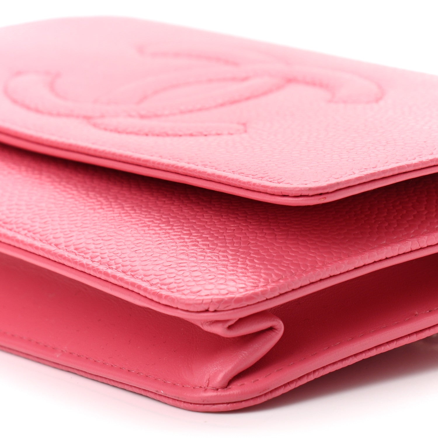 Chanel Caviar Timeless CC Wallet On Chain WOC Pink 10 of 11