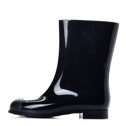 Chanel Rubber Rain Boots 37 Black 1 of 8