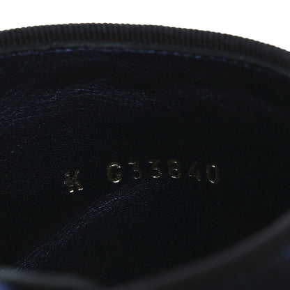 Chanel Sequin Grosgrain Cap Toe Logo Short Boots 37 Navy Black 10 of 11