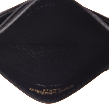 Saint Laurent Grain De Poudre Matelasse Chevron Monogram Credit Card Case Black 5 of 8