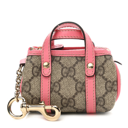 Gucci Monogram GG Mini Boston Coin Purse Key Chain Ring Pink 1 of 6