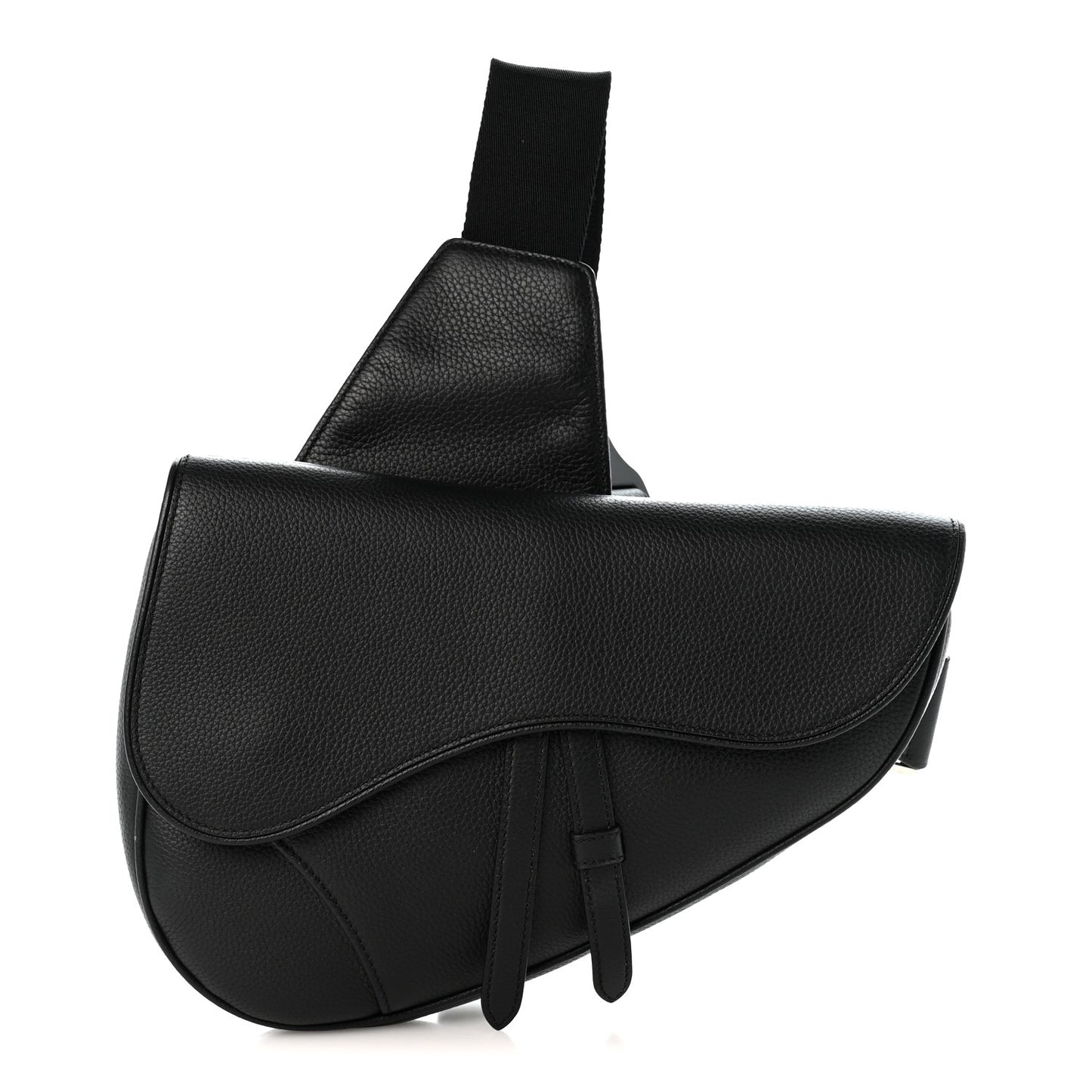 Grained Calfskin Kim Jones Saddle Bag Black