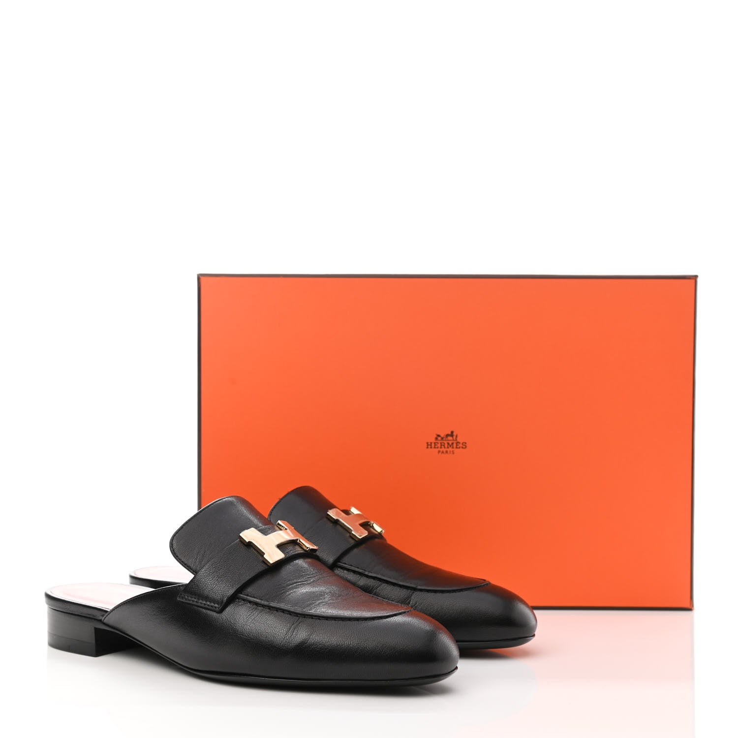 Hermes Goatskin Trocadero Mule 37 Black 9 of 9