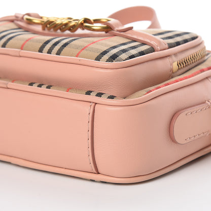 Burberry Smooth Calfskin 1983 Knight Check Link Camera Bag Peach 9 of 9