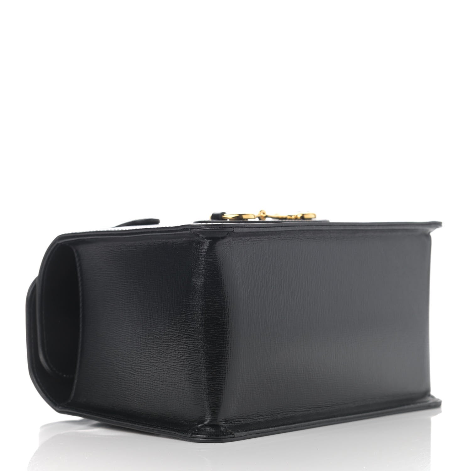 Gucci Textured Calfskin Mini Horsebit 1955 Foldover Top Handle Bag Black 4 of 10