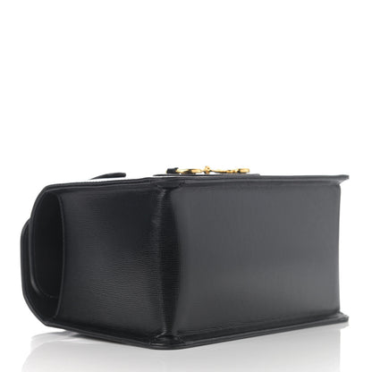 Gucci Textured Calfskin Mini Horsebit 1955 Foldover Top Handle Bag Black 4 of 10