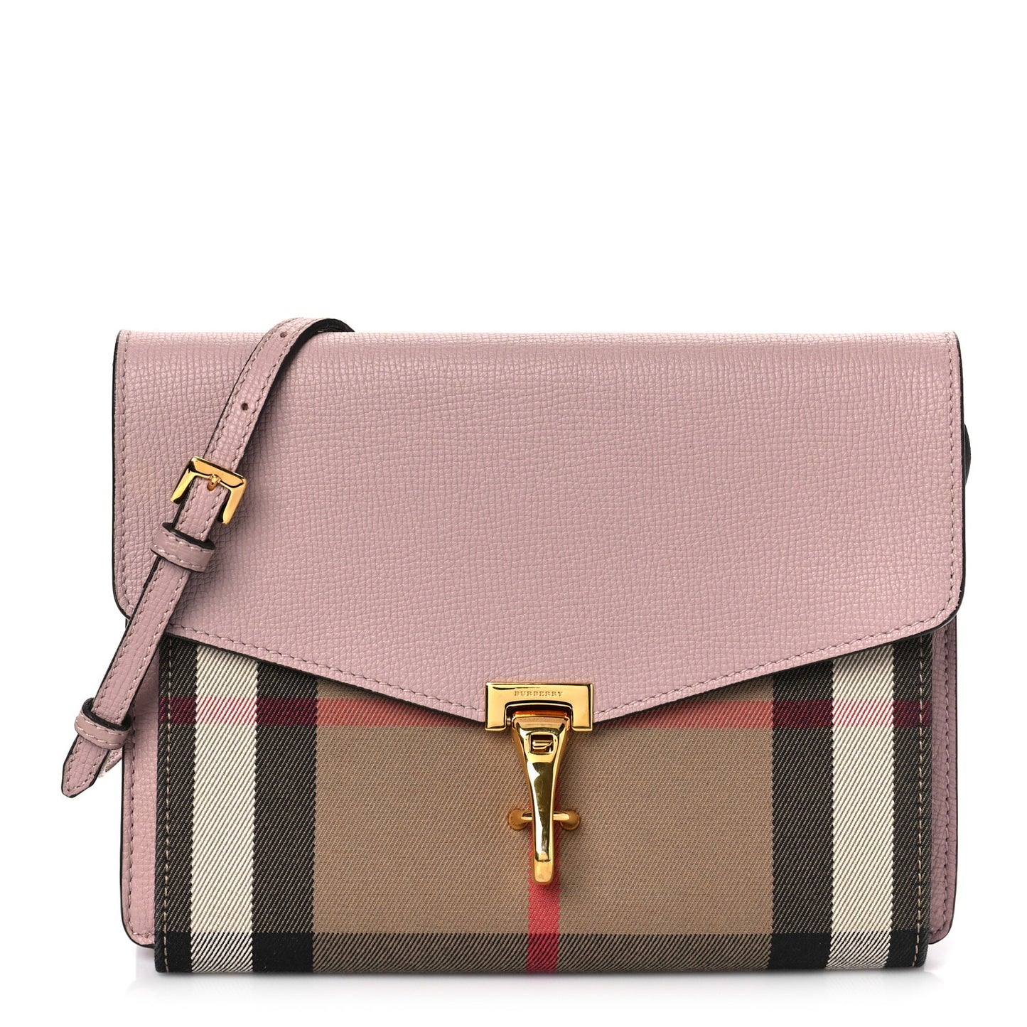 Derby Calfskin House Check Small Macken Crossbody Bag Pale Orchid