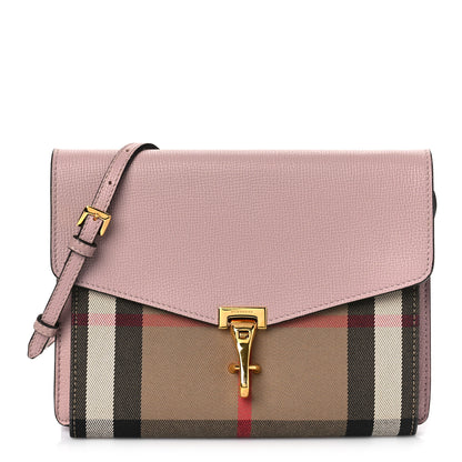 Burberry Derby Calfskin House Check Small Macken Crossbody Bag Pale Orchid 1 of 10